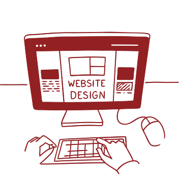 Computer screen showing a website wireframe